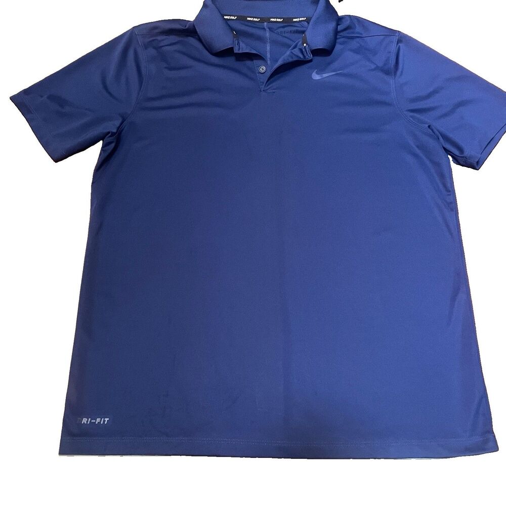 Nike Dri-Fit Men Large Polo Shirt Golf Blue Gorpcore Sportswear Minimalist Clean